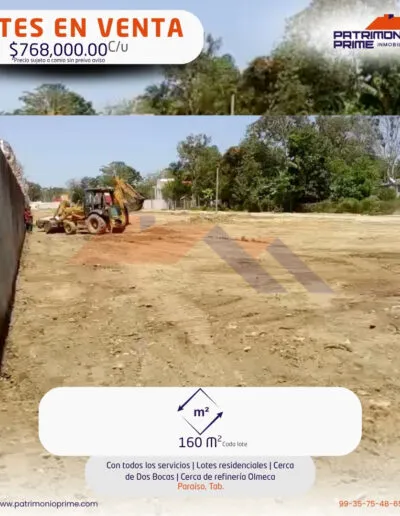 lotes para casa en paraiso tabasco venta