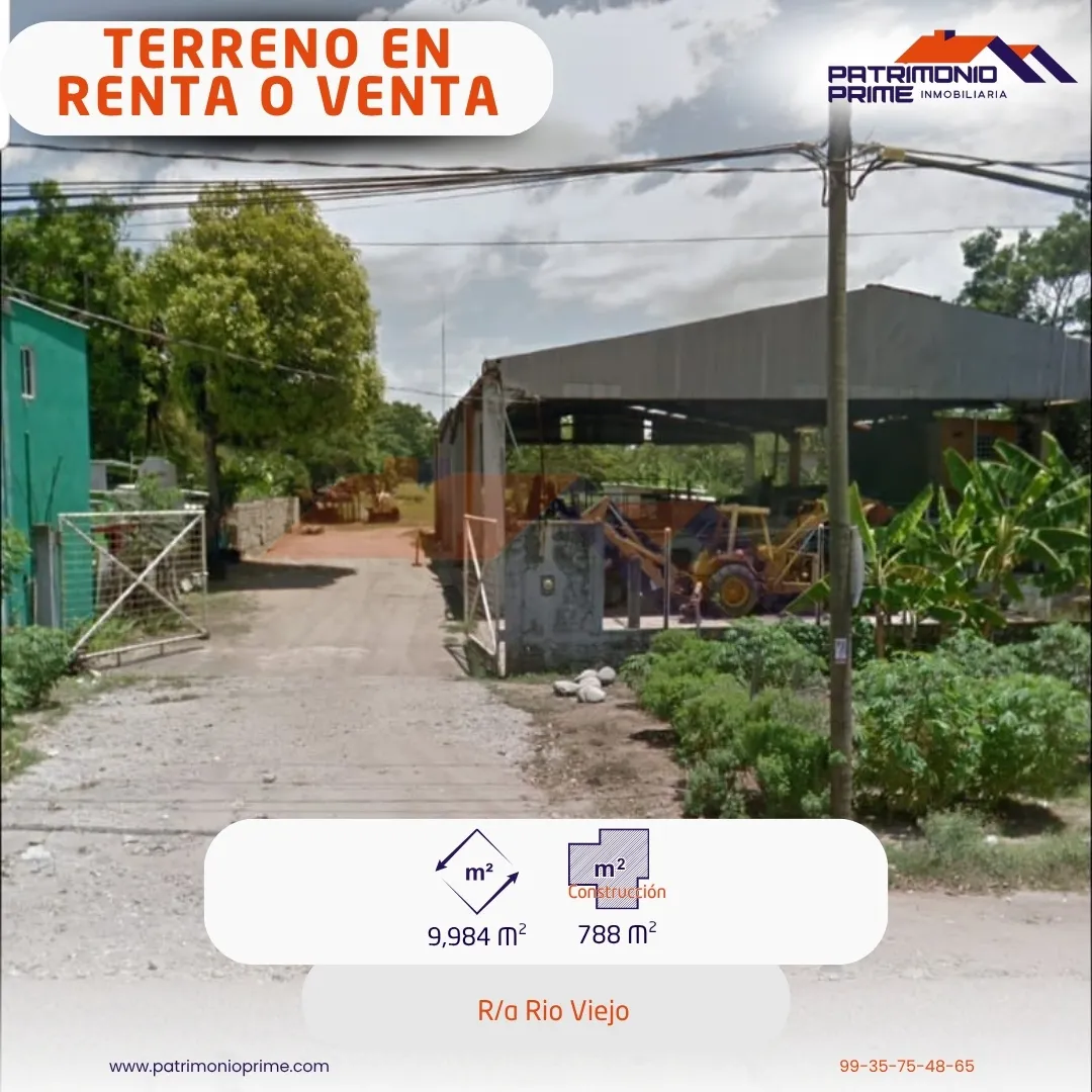 terreno con bodega o nave en villahermosa tabasco, rio viejo