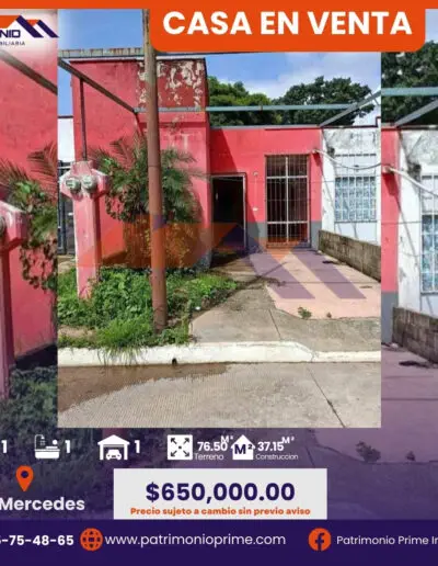 casa en venta las mercedes villahermosa tabasco infonavit 1 cuarto