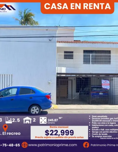 CASA EN RENTA VILLAHERMOSA TABASCO ACEPTAN MASCOTAS AMUEBLADA