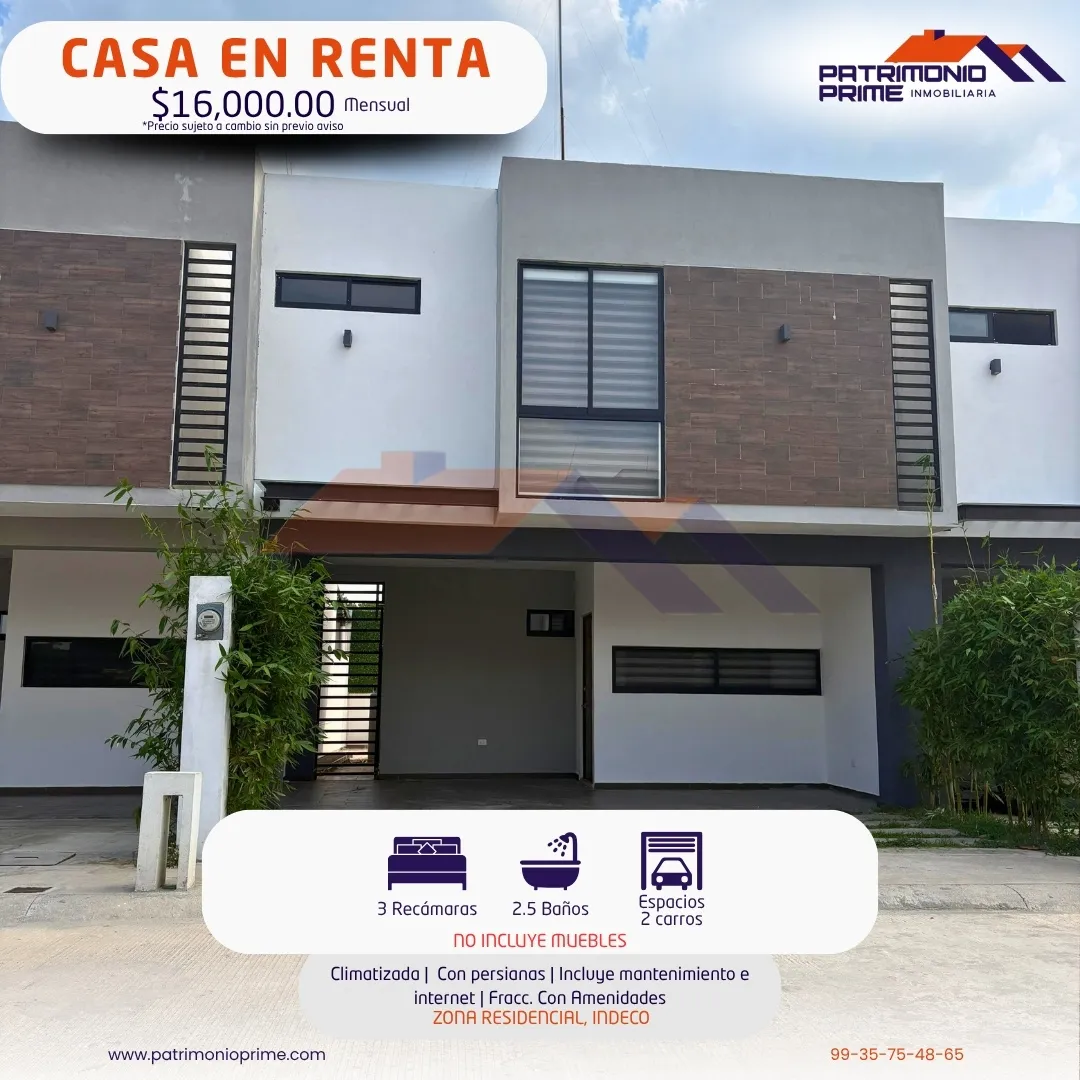casa en renta en villahermosa tabasco indeco sin amueblar