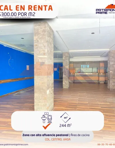 local en renta en centro villahermosa tabasco