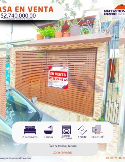 casa en venta colonia carrizal villahermosa tabasco