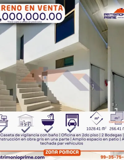 oficina y terreno en venta en villahermosa tabasco