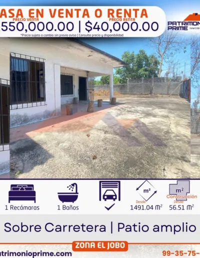 casa en venta o renta con patio amplio para negocios